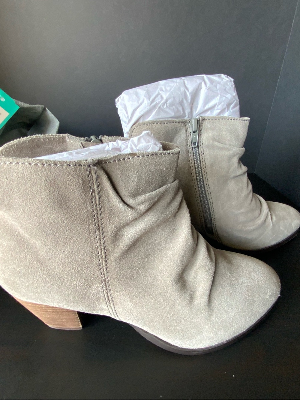 Women’s Ankle Booties in Taupe Suede